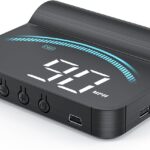 M11 Heads up Display Windshield Projector, OBD2/GPS Speedometer MPH with Speed, 3.5 inch CAR HUD Overspeed Warning, Display Water Temperature, Display distance