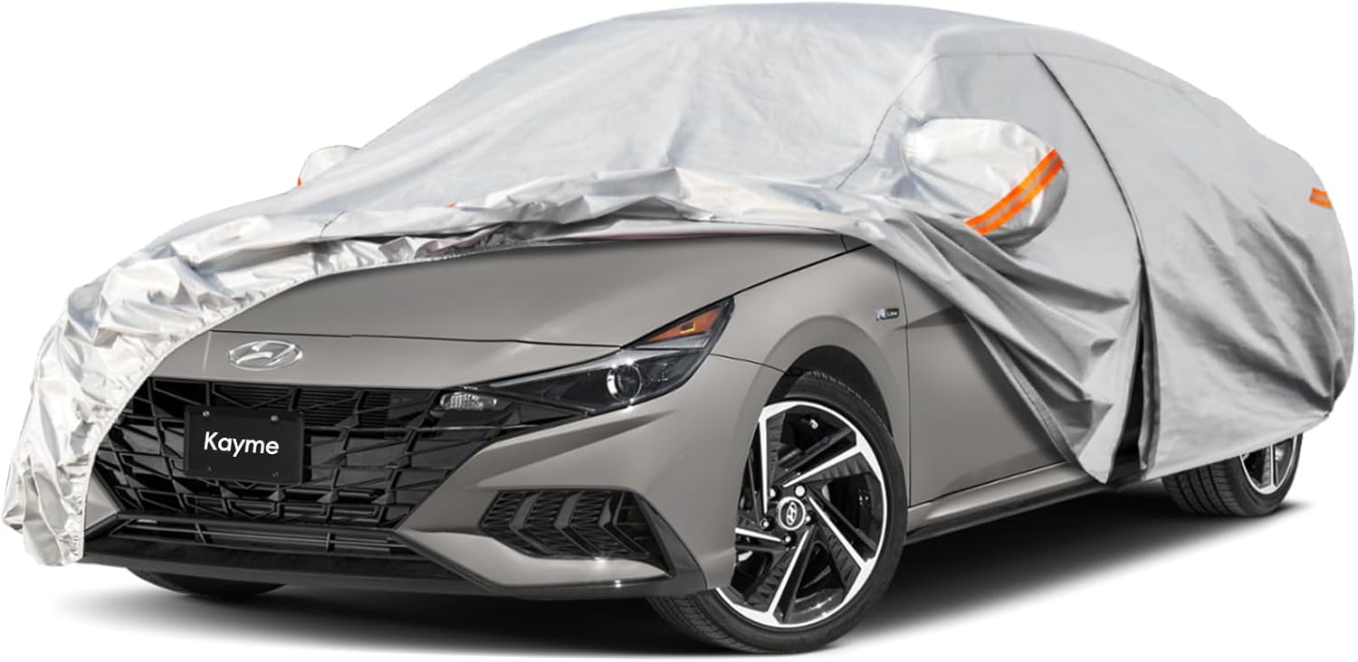 61Btl8XP4rL._AC_SL1500_.jpg Kayme 6 Layers Car Cover Custom Fit for Hyundai Elantra (2006-2025) Waterproof All Weather for Automobiles, Outdoor Full Cover Rain Sun UV Protection.Silver - Image 1