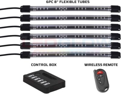 LEDGlow 6pc Flexible Million Color Multi-Color LED Interior Footwell Underdash Neon Lighting Kit for Cars & Trucks - 15 Solid Colors - 10 Unique Patterns - Music Mode - Includes Control Box & Remote - Image 2