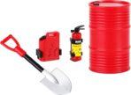 INJORA RC 1/24 Crawler Car Decoration Fire Extinguisher/Fuel Tank/Shovel/Oil Drum for 1/18 TRX4M Axial AX24 SCX24 C10 JLU Gladiator Bronco Deadbolt Upgrade,4pcs