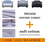 6 Layers Car Cover Waterproof All Weather, Heavy Duty Outdoor Car Cover Universal Fit Sedan Honda Civic,Ford Mustang,Chevrolet Camaro,Toyota Corolla etc.(Grey, 3L+ Sedan Length (180" to 194")) - Image 2