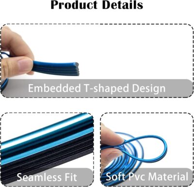 Car Interior Trim Strips,Universal 33ft Car Electroplating Decoration Styling Door Dashboard, Flexible Interior Trim Accessories with Installing Tool(Blue) - Image 3