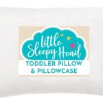 Toddler Bed Pillow with Cotton Pillow Case – 13x18 Kids Pillows for Sleeping, School, Travel & Daycare – Hypoallergenic Toddler Pillow 2 Year Old to 5 with Envelope Pillowcase (White)