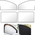 4 PCS Car Side Window Sun Shade, Keep Cool Privacy Protection Cover, Perfect Coverage Heat Shield for Front and Rear Windows, Universal for Cars Adsorption Installation Sun Shield (Silver)