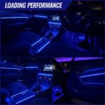 Ambient Lighting Car Led Lights Interior,43.3’’ USB Powered Acrylic Neon Flexible Strip Fiber Optic LED Ambient Lighting Kits with Remote APP, RGB Music Lights Sync for Inside car Dashboard - Image 8