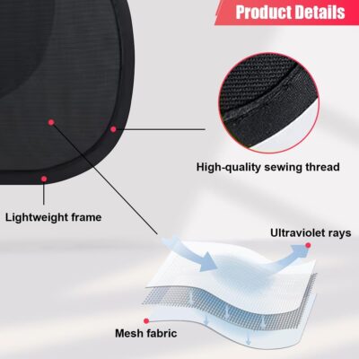 Miniature Static Cling Car Window Shades, UV Rays Block Car Side Window Sun Shade, Sun Glare Automotive Windshield Sun Shade Protection Accessories for Safe Driving (1 Pair) - Image 3