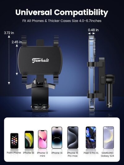 Car Phone Holder for Dashboard Cell Phone Mount for Car 360 Degree Rotation Clip Design Compatible with All Cell Smart Phones. - Image 4