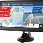 GPS Navigator for Car Truck RV, 9 ” Trucker GPS for Semi Truck 2026 Map， Real Voice Spoken Turn-by-Turn Direction Reminding Navigation System for Cars, Vehicle GPS with Speed and Red Light Warning