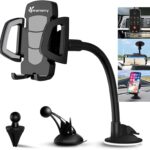 Vansky Car Phone Holder Mount, 3-in-1 Universal Cell Phone Holder Car Air Vent Holder Dashboard Mount Windshield Mount Fit for iPhone 17 16 15 14 13 Pro Max, Samsung S24 S23 LG Sony and More