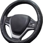 Premium Leather Steering Wheel Cover with Air Holes – Non-Slip Rubber Grip, Universal Fit for Cars (Black)