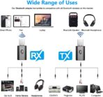 Bluetooth Car Adapter, Mini Bluetooth 5.0 Stereo Transmitter Receiver, Wireless 3.5mm Aux Jack Hands-Free Calls Kit Audio Adapter Built-in Mic for Car Speaker, Home Stereo, Headphones, PC,TV More - Image 5