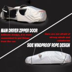 TUCAREST 6 Layers Full Car Cover for Sedan/Wagon/Coupe/Hatchback - Waterproof, Insulated, Anti-UV, Snow-Proof, Anti-Wind, All-Weather, Thickened Protection, up to 191 in - Image 5