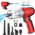 Car Vacuum Portable Cordless, 4 in 1 Mini Vacuum Cleaner Hight Power, 12000Pa Powerful Suction, Air Duster, Dual Filter,Adjustable Small Vaccum Portable Cordless for Car, Home, Pet, Office