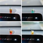 4 Pcs Cute Mini Drinks Car Rearview Mirror Dashboard Decor, Funny Beverage Dash Decorations, Kawaii Ornament Interior Accessories for Home Office - Image 5