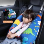 Travel Pillow Car Cushion for Kids 6 Years Old+ Shoulder Neck Back Support & Seat Belt Comfort, Road Trip Cozy Sleeping Gift for Young Travelers, Parents, Families, Baby Shower (Dinosaur Blue) - Image 3