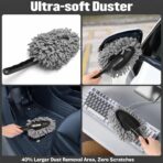 15-Piece Car Interior & Glass Cleaning Kit - 3 Graded Boar Brushes, 3-in-1 AC Vent Shutter Brush, 160g Gel, 180° Swivel Retractable Glass Brush | Auto-Focus Multi-Scenario Use - Image 5