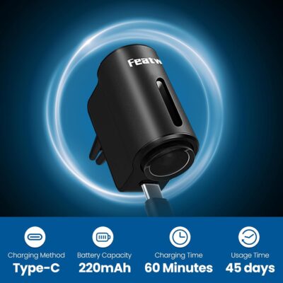 Featwell Car Air Freshener, Three Adjustable Modes Intelligent Car Aroma Diffuser, Rechargeable Car Aroma Diffuser, Black - Image 7