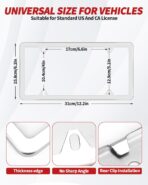 Chrome License Plate Frame Made of Zinc Alloy Metal, Universal Car Accessories,1 Pack License Plate Holder Never Rust and Unbreakable with Metal Screws& Chrome Caps and Screwdriver (1 PCS Silver) - Image 2