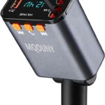 Retractable Car Charger,5 in 1 Fast Cars Phone Charger 60w,Bluetooth 5.3 FM Transmitter Adapter,Handsfree Call,MP3 Player,2 Retractable Cables and USB Chargers, for Phone,Galaxy,Pixel (Black)