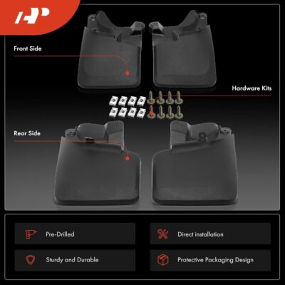 A-Premium Mud Flaps for Toyota Tacoma 2016-2023, No Drilling Required Splash Guards with Hardware Accessories, 4 Pack Front and Rear Mud Guards (Doesn't Fit SR Model) - Image 3