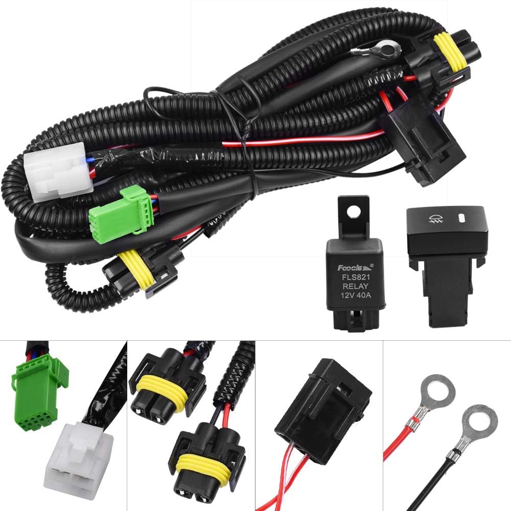 61DE3wjzZiL._AC_SL1000_.jpg H11 880 881 H9 Fog Light Lamp Wiring Harness Socket Wire Connector with 40A Relay & ON/Off Switch Kits Fit for LED Work Lamp Driving Lights Etc - Image 1