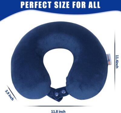 SAIREIDER Neck Pillows for Travel-Head Neck Support Travel Pillow for Traveling, Car, Home, Office Adjustable(Navy Blue) - Image 6