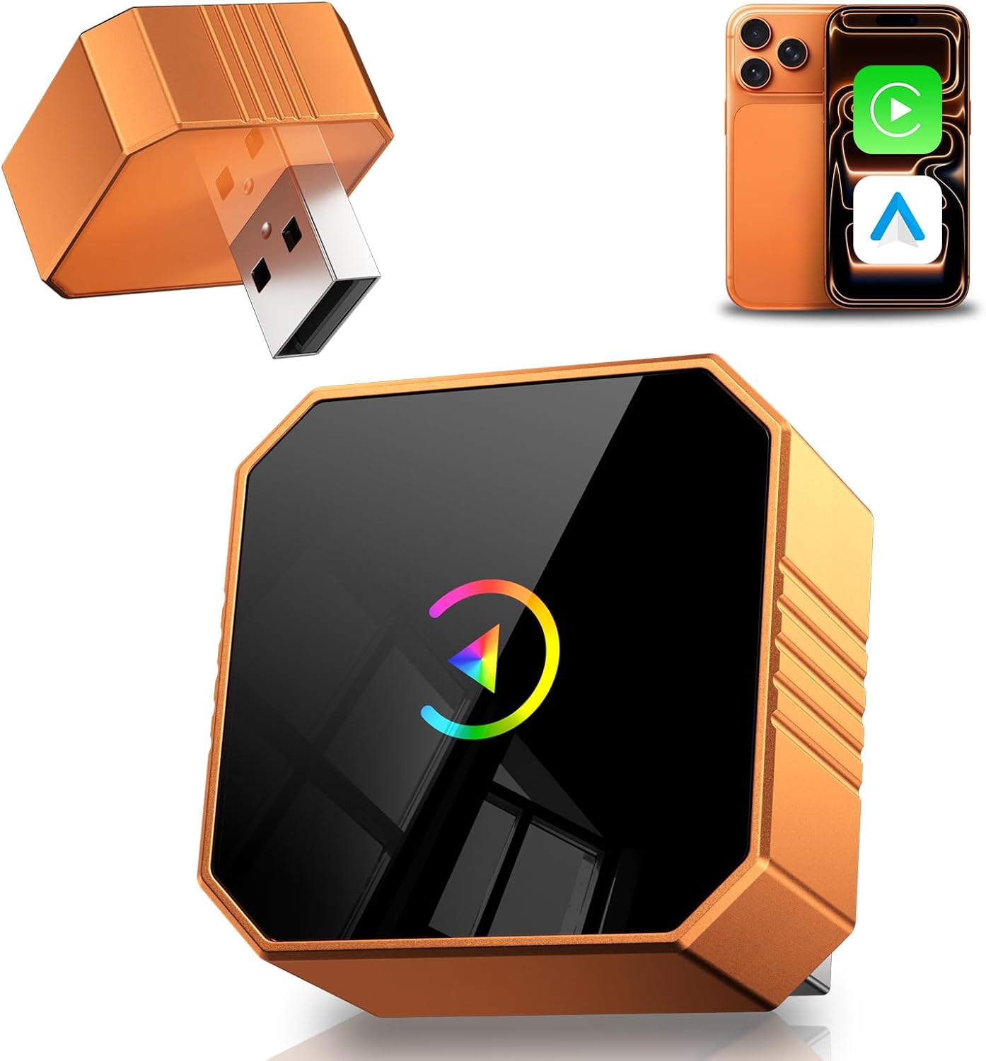 61DMrpjwAmL._AC_SL1500_.jpg Wireless CarPlay Adapter for iPhone&Android, 2026 Upgraded Car Play Mini Wired to Wireless Adapter for CarPlay &Android Auto Plug and Play Stable Connection & No Latency for iPhone iOS 10+ - Image 1