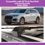 ERKUL 220lbs Roof Rack Cross Bars for Audi Q7 2016-2026 | Aluminum Crossbars with Anti Theft Lock for Rooftop | Compatible with Fixed Points Roofs - Silver - Image 4