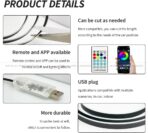 Ambient Lighting Car Led Lights Interior,43.3’’ USB Powered Acrylic Neon Flexible Strip Fiber Optic LED Ambient Lighting Kits with Remote APP, RGB Music Lights Sync for Inside car Dashboard - Image 2