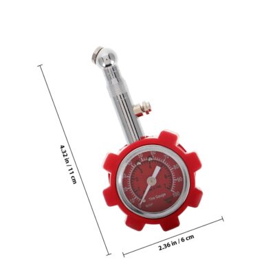 Heavy Duty Tire Pressure Gauge Metal Car Tire Air Pressure Gauge Tool with Digital Display Red for Auto Monitoring - Image 2