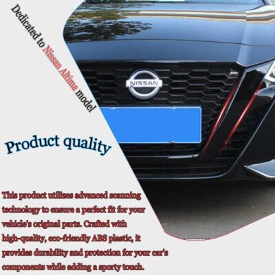 Front Grill Cover Trim,MUXEE For Nissan Altima 2019 2020 2021 2022，3PCS Grille Chrome Delete Vinyl Overlay Trim Accessories -Bright Black - Image 6