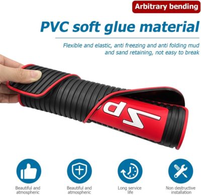 HZEL Car Mud Flaps, 4PCS Soft Flexible Bendable Rubber Vehicle Mudguard Splash Guard with Hardware Tool, Auto Exterior Protection Accessories for Front & Rear, Universal for Most Sedans (Black) - Image 3