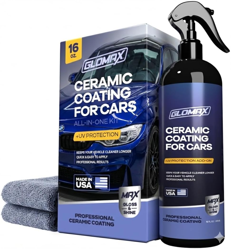 61DhIgHyBiL._AC_SL1056_.jpg Premium Ceramic Coating for Cars with UV Protection (16 oz) – Extremely Hydrophobic & Slick Car Wax Spray, Long-Lasting, Quick & Easy Application, Maximum Gloss & Shine. - Image 1
