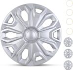Nilight Wheel Cover Hubcaps 16 Inch for Ford Transit 150 250 350 350HD 2015 16 17 18 19 20 21 22 23 24 2025 Steel Wheel with 5 Lug 16 Hub Caps Set of 4 Rim Protector Wheel Covers Replacement, Silver