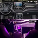 2 PCS USB LED Car Interior Night Light Atmosphere Lamp, Mini USB LED Decoration Light Ambient Interior Light, Pink Purple USB Portable Car Ambient Lighting Kit, USB Night Light for all Car Interiors - Image 2