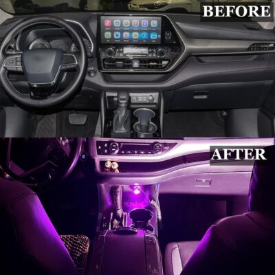 2 PCS USB LED Car Interior Night Light Atmosphere Lamp, Mini USB LED Decoration Light Ambient Interior Light, Pink Purple USB Portable Car Ambient Lighting Kit, USB Night Light for all Car Interiors - Image 2