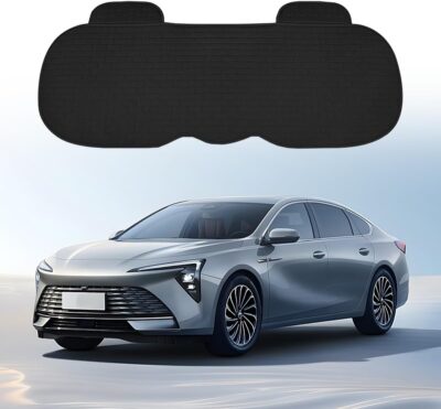 Car Back Seat Cover, Anti-Slip Long Comfortable Vehicle Rear Chair Protectors with Storage Pocket, Breathable Automotive Back Bench Cushion Pad, Universal for SUV Sedan Truck (Black) - Image 6