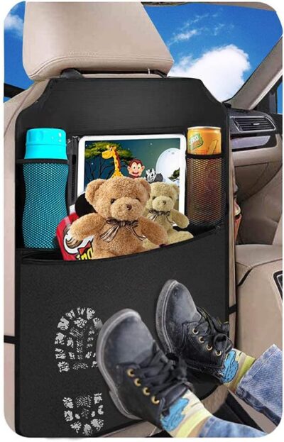 Premium Backseat Organizer for Kids 2 Pack, Heavy Duty Waterproof and Stain Resistant Kick Mats Back Seat Protector, Durable Backseat Car Organizer with Tablet Holder+Storage Pockets - Image 2