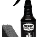 CAR GUYS Tire Shine Spray | The Perfect Shine | Durable and User Friendly Tire Dressing | Long Lasting UV Protection for Black Tires, Wheels, & Rubber | 18 Oz Kit with Applicator Pad
