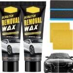 Car Scratch Remover Wax, 2026 New Car Scratch Repair with Sponge and Cloth, Multi-purpose Paint Scratch Remover for Car Detailing, Easy to Use Car Scratch Repair Kit for Drivers (2PCS)