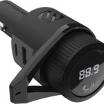 Scosche BTFM9 FM Bluetooth Transmitter Car, Dual 12W USB-C and USB-A Charging Ports, Fast Type C Car Charger, Wireless Radio Bluetooth Adapter, Hands-Free Kit for Calls, Siri and Google Assistant