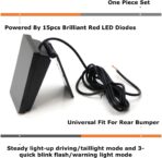 iJDMTOY Universal Fit Smoked Lens 15-LED Rear Bumper Diffuser Rear Fog Pilot Light Kit w/Race Car Style Strobe Brake Feature & Adjustable Add-On Mounting Bracket For Car SUV - Image 2