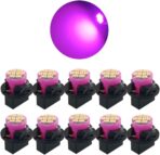 T10 194 168 Dash Instrument White LED Light Bulbs Bright Panel Gauge Cluster Dashboard LED Light Bulbs 10Pcs/Set (Purple/pink)