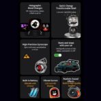 Hanll AI Car Robot Dashboard Emotional Expression Dash Companion with 60+ Cute Animated Expressions, Magnetic Mount Easy Installation, Personalized Interior Style Center Console Decoration(Black) - Image 2