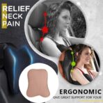 Car Seat Headrest Neck Rest Cushion, Car Seat Neck Pillow 100% Pure Memory Foam Neck Pillow with Breathable Removable Cover, Comfortable Ergonomic & Neck Pain Relief（14.17x11.8x3.9 in） (1 Pack, Black) - Image 3