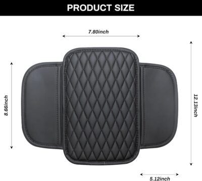 Ouzorp Car Center Console Cover, Upgraded Microfiber Leather Car Arm Rest Cover with 2 Storage Bags, Universal Armrest Cover for Car Storage Box Car Interior Accessories Protector for Most Vehicle - Image 2
