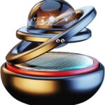 Kwak's Car Air Freshener Solar Energy Rotating Refillable Air Purifier for Car Interior Dashboard Autorotation Decoration Accessories(Black)