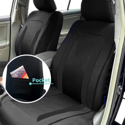 4PCS Cooling Car Seat Covers,Breathable Front Seat Covers with Mesh Construction and Foam Padding,Car Seat Protector to Reduce Back Sweating,Universal Car Interior for Car SUV (Black) - Image 5
