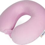 SAIREIDER Travel Neck Pillow 100% Pure Memory Foam Airplane Pillow for Head Support,Soft Adjustable Pillow for Plane, Car & Home Recliner (Pink)