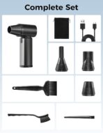 Compressed Air Duster-180000RPM Electric Air Duster Rechargeable Brushless Motor, Stepless Speed/3-Gear Adjustable Mini Blower Cordless with LED Light, Dust Blower for Computer, House, Outdoor, Car - Image 9